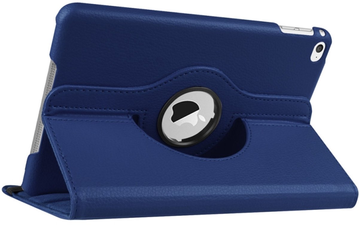 Mobigear Tablethoes geschikt voor Apple iPad Mini 4 (2015) Hoes | Mobigear DuoStand Draaibare Bookcase - Donkerblauw