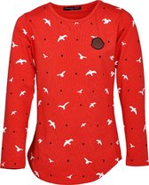 Meisjes shirt lange mouwen roodbruin met arenden | Maat 104/ 4Y