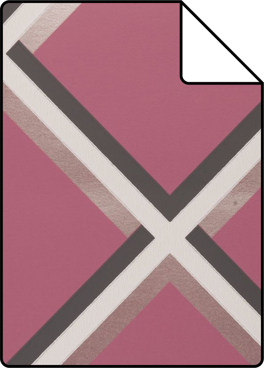 Proefstaal Origin Wallcoverings behang geometrische vormen aubergine paars - 26.5 x 21 cm - 307129-S