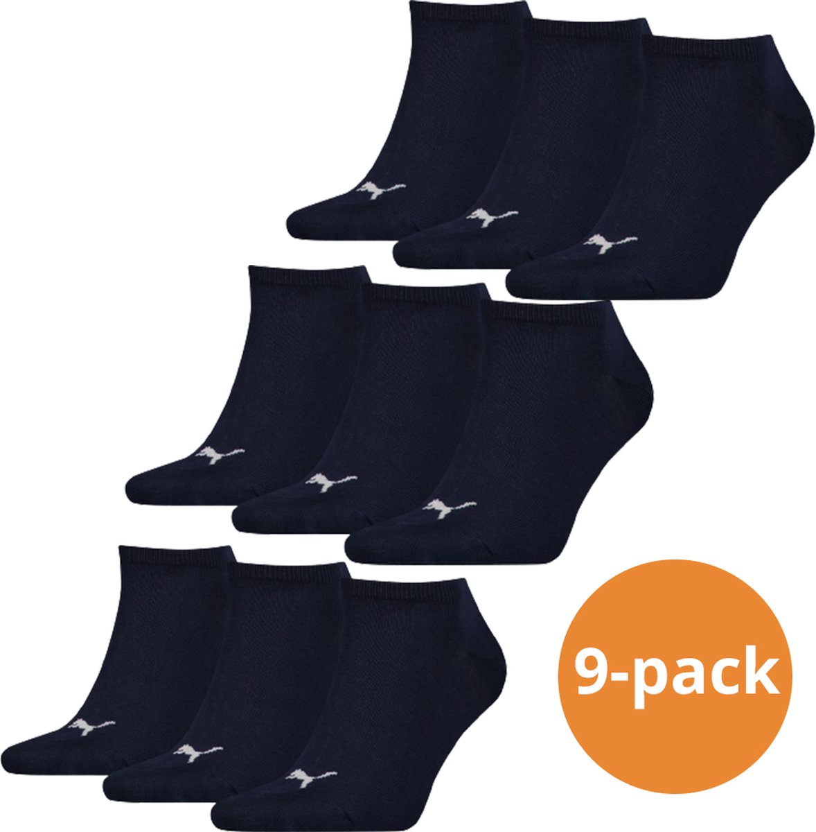 Puma Sneakersokken Plain 9-pack -39/42 Blauw