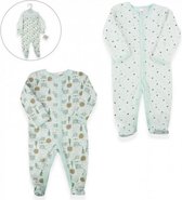 onesie Elephant junior katoen grijs/wit 2 stuks mt 50/56