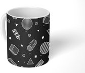 Mok - Koffiemok - Design - Patroon - Zwart - Wit - Mokken - 350 ML - Beker - Koffiemokken - Theemok