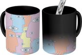 Magische Mok - Foto op Warmte Mokken - Koffiemok - Pastel - Ogen - Abstract - Patronen - Magic Mok - Beker - 350 ML - Theemok