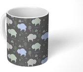Mok - Koffiemok - Patronen - Dromenvanger - Veren - Jongens - Kinderen - Kids - Mokken - 350 ML - Beker - Koffiemokken - Theemok