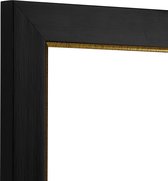 Fotolijst - Zwart met Gouden facetrandje - Fotomaat 40x40 - Helder glas - Art.nr. 1050000240402