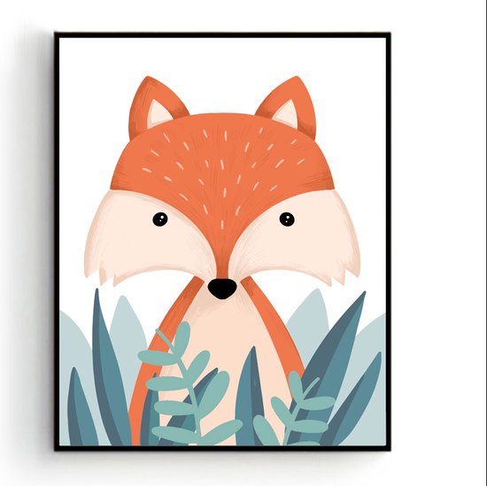 Cadre poster enfant Renard - [collection Mes animaux tout doux