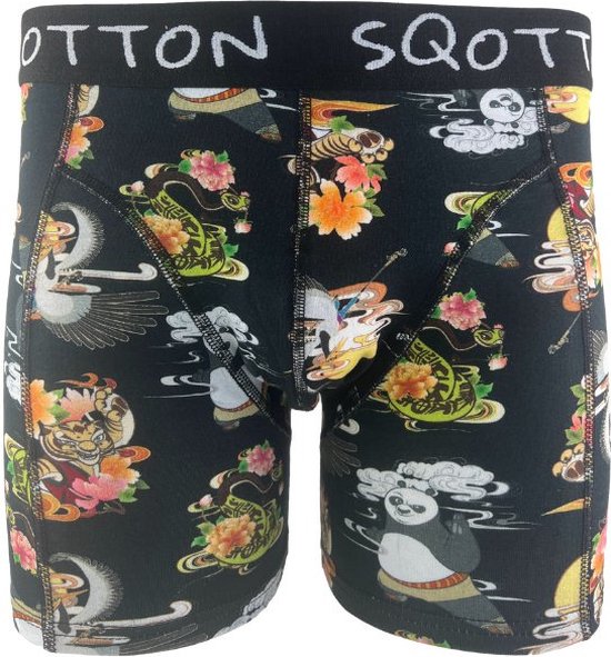 Boxershort - SQOTTON® - Kungfu - Zwart - Maat M