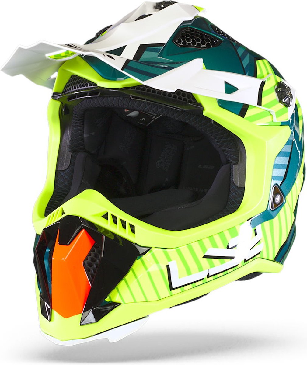 LS2 Helm Subverter EVO Astro MX700 kobalt / fluor geel maat L