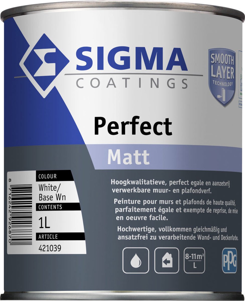 Sigma Perfect Matt 1 Liter 100% Wit | bol.com