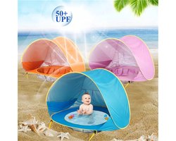 Baby Strandtent (UV 50+) met zwembadje | In 3 seconden opgezet! - Blauw