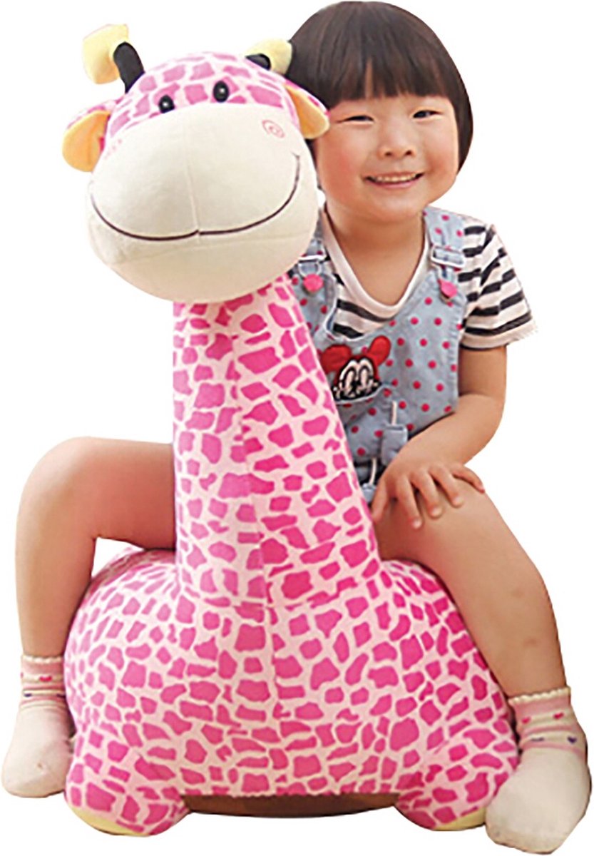 Pluche Roze Giraffe Zitje – Comfort en Speelplezier voor Kinderen