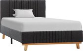 vidaXL Bedframe stof donkergrijs 90x200 cm