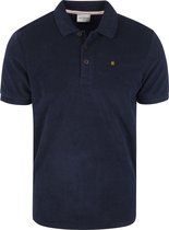 No Excess - Structuur Polo Donkerblauw - Modern-fit - Heren Poloshirt Maat L