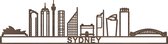 Skyline Sydney Notenhout 130 Cm Wanddecoratie Voor Aan De Muur Met Tekst City Shapes