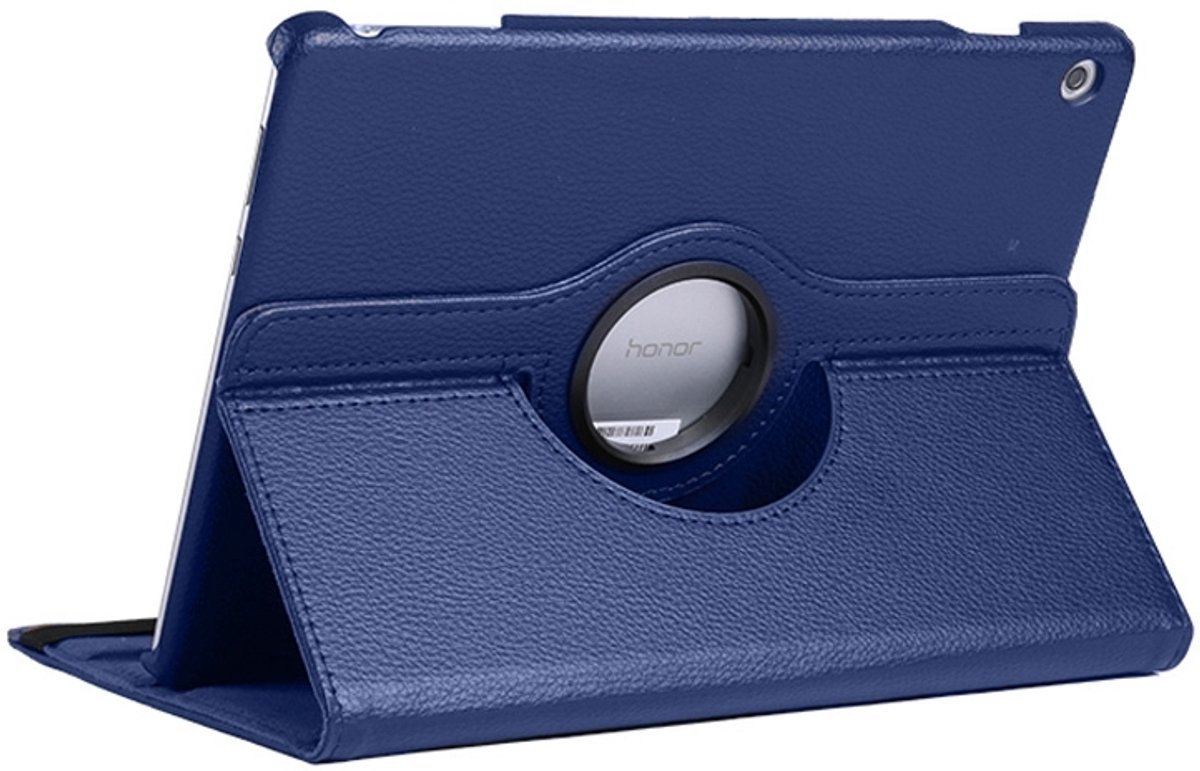 Mobigear Tablethoes geschikt voor Huawei MediaPad T5 10.1 Hoes | Mobigear DuoStand Draaibare Bookcase - Donkerblauw
