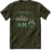 A34 Comet leger T-Shirt | Unisex Army Tank Kleding | Dames / Heren Tanks ww2 shirt | Blueprint | Grappig bouwpakket Cadeau - Leger Groen - XXL