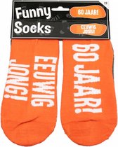 sokken Funny Socks 60 jaar katoen taupe one-size