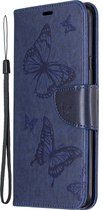 Samsung Galaxy A20s Hoesje - Mobigear - Butterfly Serie - Kunstlederen Bookcase - Blauw - Hoesje Geschikt Voor Samsung Galaxy A20s