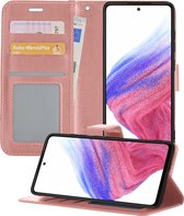 Samsung A53 Hoesje Book Case Hoes - Samsung Galaxy A53 Case Hoesje Portemonnee Cover - Samsung A53 Hoes Wallet Case Hoesje - rose Goud