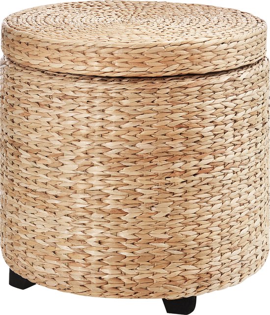 HOMCOM Pouf avec coffre de rangement pouf rotin paille kaki 837-072 | bol