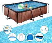 EXIT Zwembad Timber Style - Frame Pool 220x150x60 cm - Zwembad Super Set
