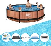 EXIT Zwembad Timber Style - Frame Pool ø300x76cm - Met accessoires