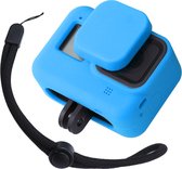 Garpex® Siliconen Case voor GoPro HERO 8 - Rubberen Beschermhoes - Inclusief lensbescherming - Blauw