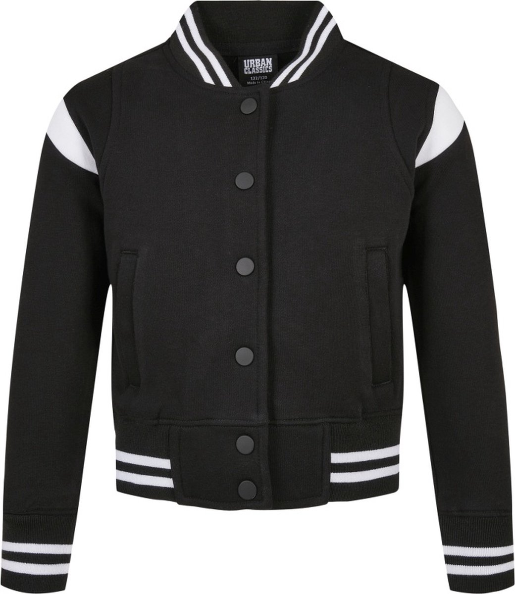 Urban Classics Inset College Sweat Kinder Jacket Kids 122 Zwart