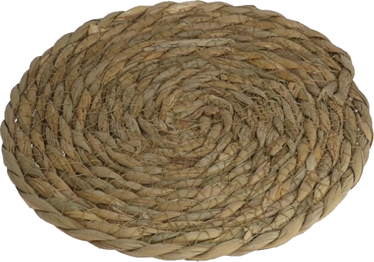 Gerimport Pannenonderzetter - 3x - hittebestendig - zeegras - rond - 20 cm - onderzetter