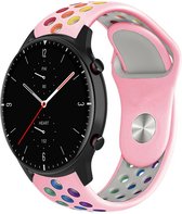 Siliconen Smartwatch bandje - Geschikt voor Strap-it Amazfit GTR 2 sport band - roze kleurrijk - GTR 2 - 22mm - Strap-it Horlogeband / Polsband / Armband