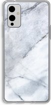 Case Company® - OnePlus 9 hoesje - Witte marmer - Soft Cover Telefoonhoesje - Bescherming aan alle Kanten en Schermrand