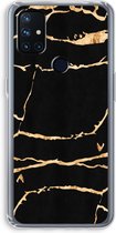 Case Company® - OnePlus Nord N10 5G hoesje - Gouden marmer - Soft Cover Telefoonhoesje - Bescherming aan alle Kanten en Schermrand