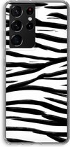 Case Company® - Samsung Galaxy S21 Ultra hoesje - Zebra pattern - Soft Cover Telefoonhoesje - Bescherming aan alle Kanten en Schermrand