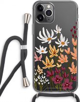 Case Company® - iPhone 11 Pro hoesje met Koord - Painted wildflowers - Telefoonhoesje met Zwart Koord - Extra Bescherming aan alle Kanten en Over de Schermrand