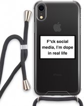 Case Company® - iPhone XR hoesje met Koord - I'm dope - Telefoonhoesje met Zwart Koord - Extra Bescherming aan alle Kanten en Over de Schermrand