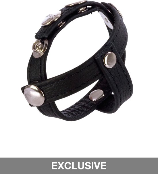 Cockring En Cuir Ajustable Colt - Noir - Accessoire Intime Homme