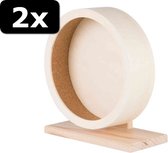 2x LOOPRAD HOUT 21CM