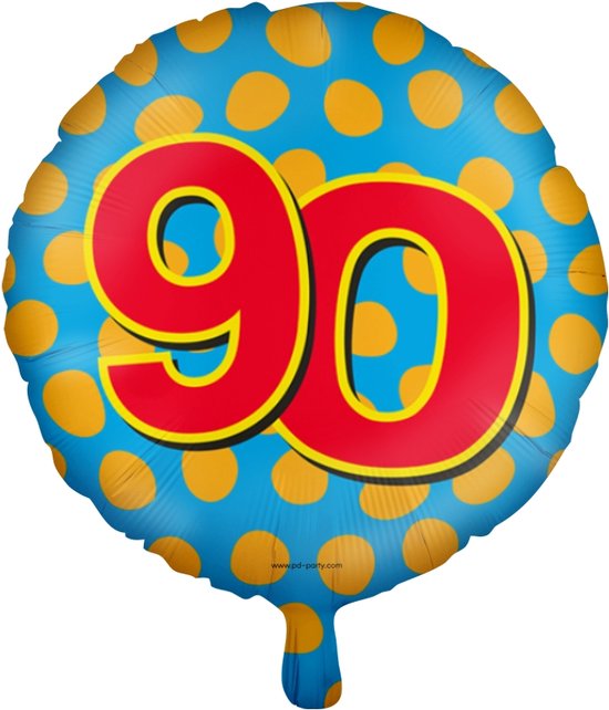 Helium ballon 90 jaar party | 45cm