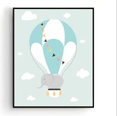 Olifant in een luchtballon / Luchtballon / Ballon / 30x21cm