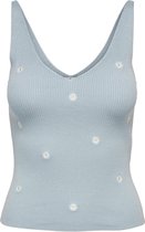 Jacqueline de Yong Top Jdynanna S/l Embroidery Top Knt 15257194 Celestial Blue/w Daisy Em Dames Maat - M