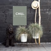 MOODZ design | Tuinposter | Buitenposter | Chill, the sun is shining | 50 x 70 cm | Groen