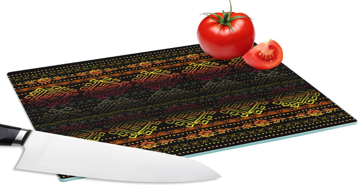 Glazen Snijplank - 28x20 - Afrika - Patronen - Abstract - Snijplanken Glas