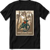 Mountainbike Trails | TSK Studio Mountainbike kleding Sport T-Shirt | Bruin | Heren / Dames | Perfect MTB Verjaardag Cadeau Shirt Maat S