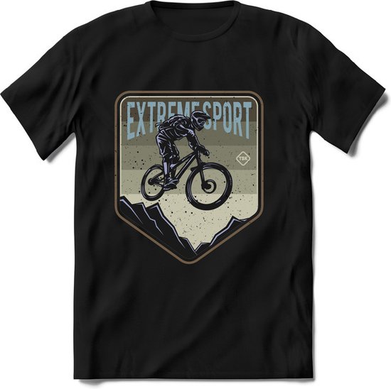 Extreme Sport | TSK Studio Mountainbike kleding Sport T-Shirt | Grijs | Heren / Dames | Perfect MTB Verjaardag Cadeau Shirt Maat 3XL