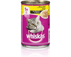 Whiskas blik adult brokjes in saus kip (12X400 GR)