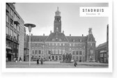 Walljar - Stadhuis Rotterdam '58 - Zwart wit poster