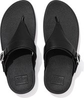 FitFlop Lulu Adjustable Toe Post - Leather ZWART - Maat 36