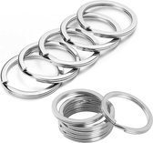DW4Trading Porte-clés - Version plate 28 mm - Couleur argent - Ensemble de 5 pièces