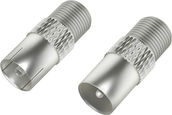 RedStar24 SAT-adapter coax antenne (1x F-connector naar IEC antenneconnector, 1x naar antenne-aansluiting), coax-koppeling voor coaxkabel-connector - antennekabel, verguld RedStar24 SAT-adapter coax antenne (1x F-connector naar IEC antenneconnector, 1x naar antenne-aansluiting), coax-koppeling voor coaxkabel-connector - antennekabel, verguld