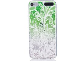 Peachy Doorzichtig sierlijke wit kant stof geschikt voor iPod Touch 5 6 7 hoesje silicone case cover TPU